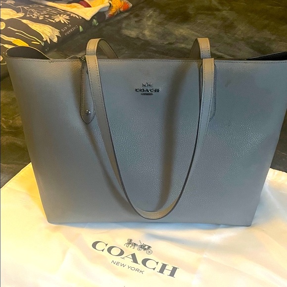 Coach Handbags - Coach Charcoal Leather Tote